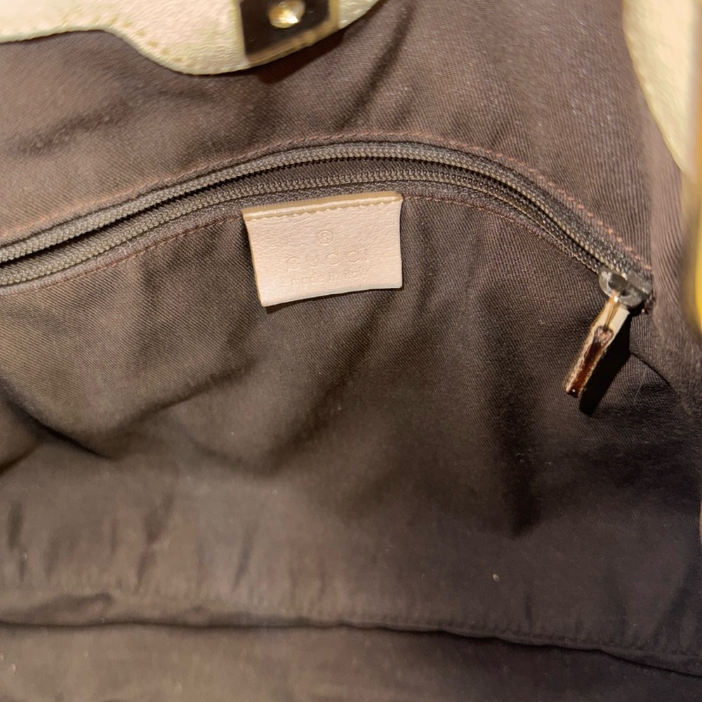 Gucci Eclipse Canvas and Cream Leather Bag with COA - Picture 5 of 15